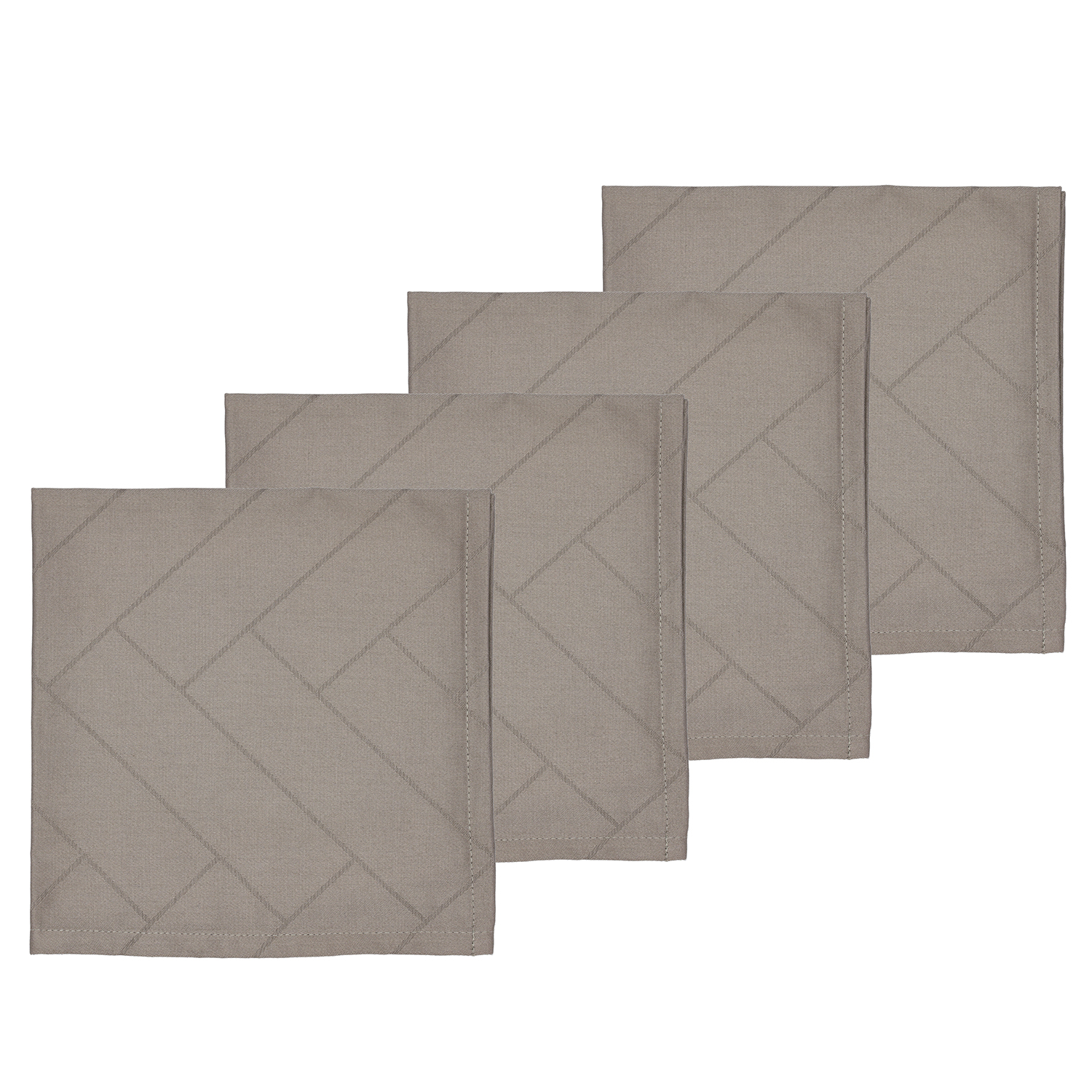 Södahl Stofserviet Damask Tiles, Taupe, 4 stk.