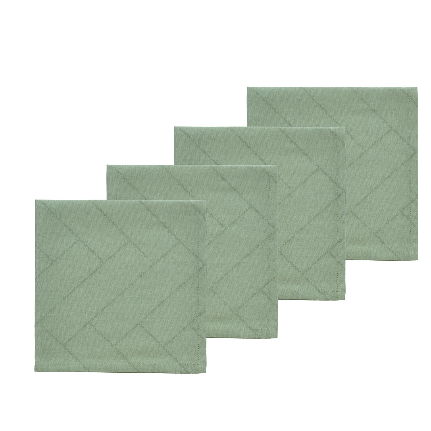 Södahl Stofserviet Damask Tiles, Hedge Green, 4 stk.